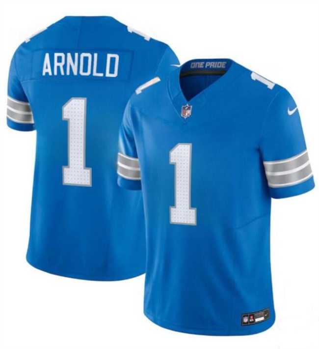 Men & Women & Youth Detroit Lions #1 Terrion Arnold New Blue 2024 Draft F.U.S.E. Vapor Limited Stitched Jersey